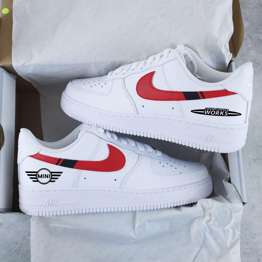 nike air force 1 custom mini cooper s john cooper works jcw sneaker streetwear sport racing