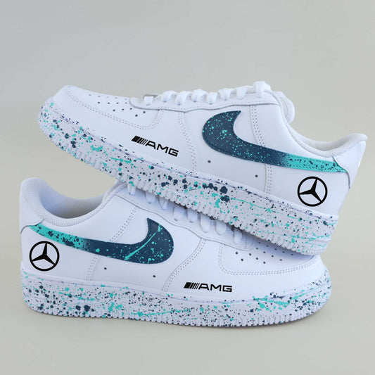 air force 1 custom mercedes amg petronas nike sneakers formule 1 lewis hamilton george russell