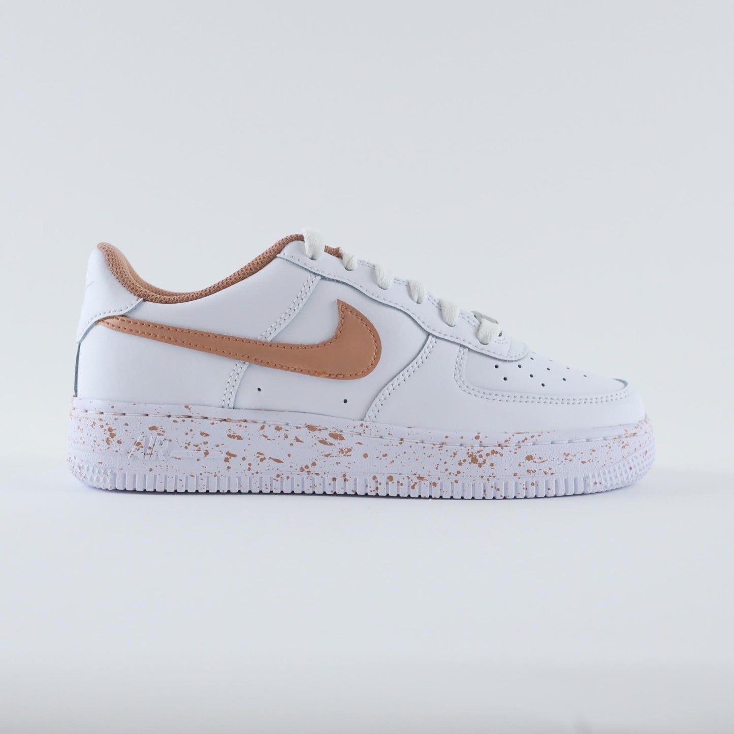 nike air force 1 custom splash praliné nike air force 1 cappuccino af1 custom femme sneaker personnalisé beige marron unisexe