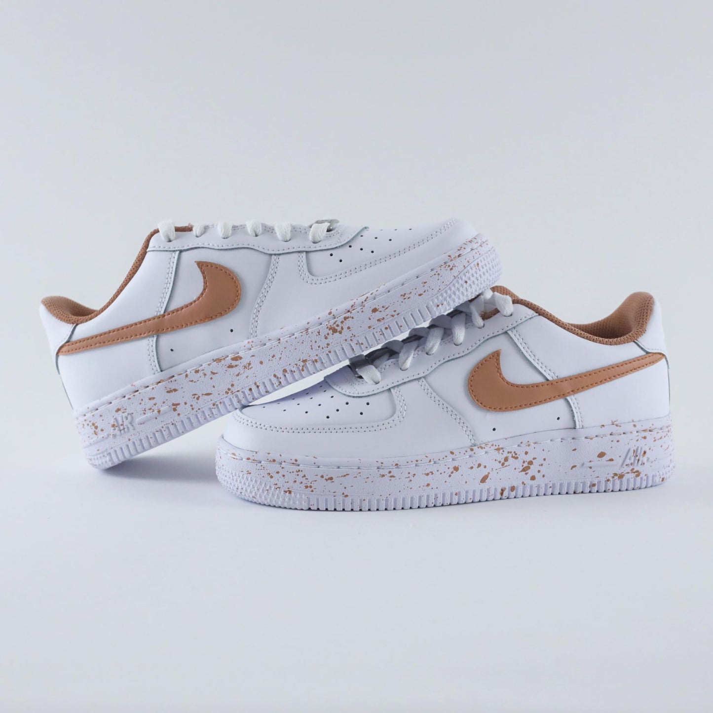 nike air force 1 custom splash praliné nike air force 1 cappuccino af1 custom femme sneaker personnalisé beige marron unisexe