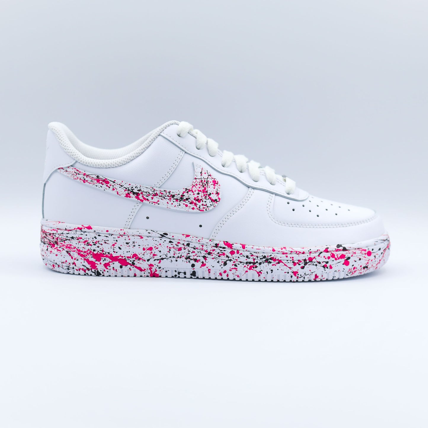 Air Force 1 custom Splash Black Pink - sneakers personnalisées unisexe AF1 personnalisables