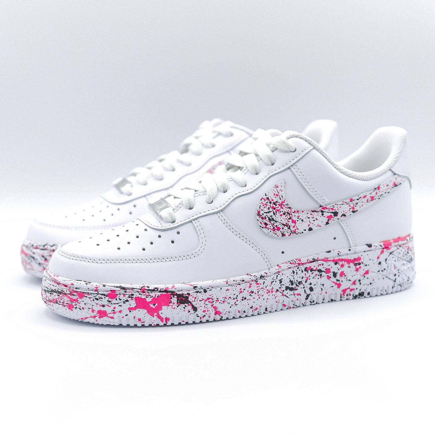 Air Force 1 custom Splash Black Pink - sneakers personnalisées unisexe AF1 personnalisables