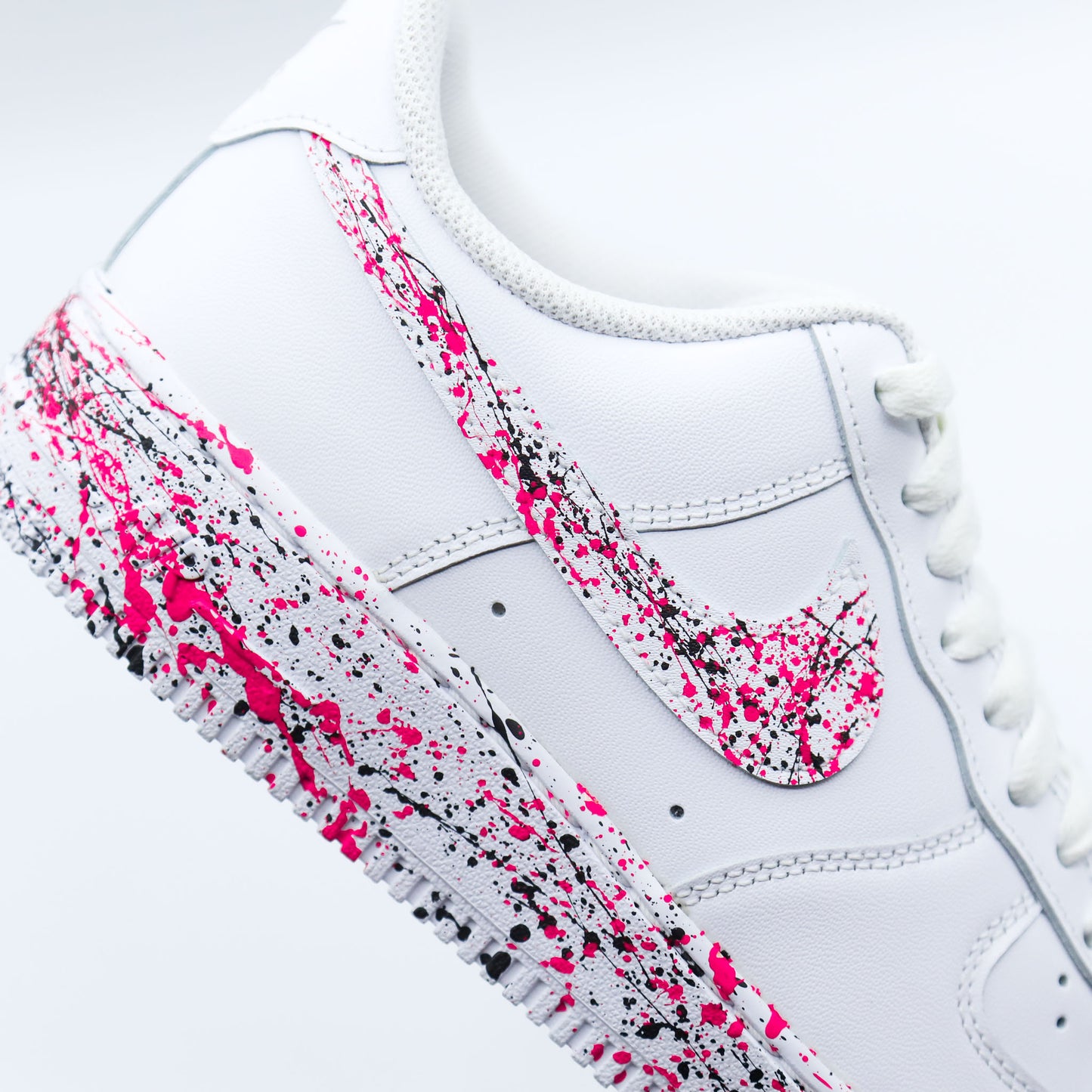 Air Force 1 custom Splash Black Pink - sneakers personnalisées unisexe AF1 personnalisables