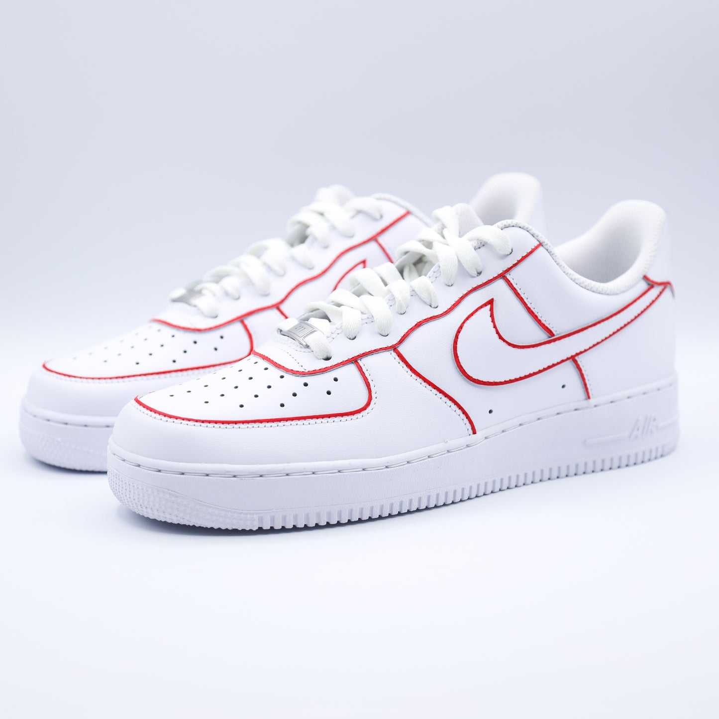 nike air force 1 custom red lines sneakers custom outline rouge baskets personnalisées pour femme af1 personnalisables
