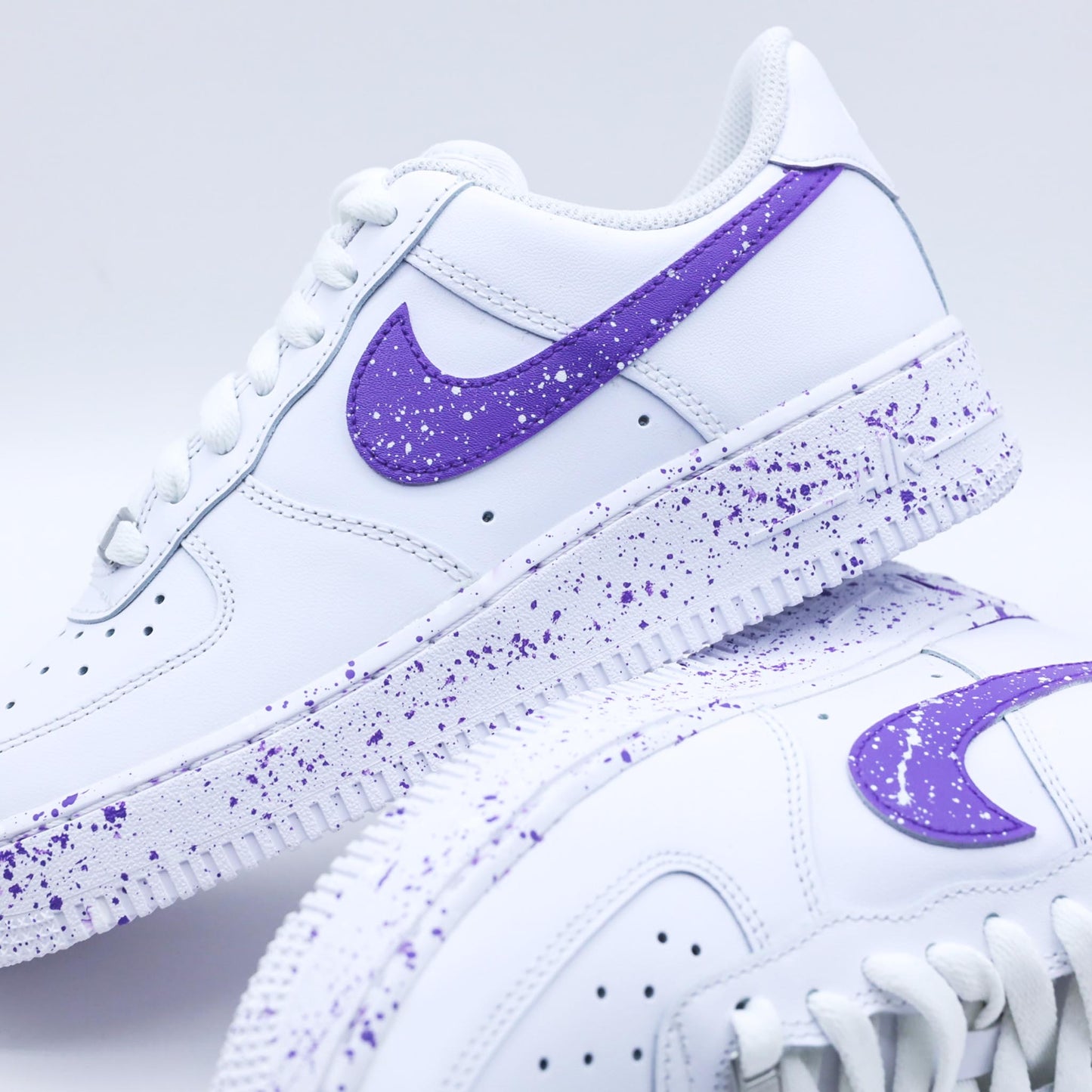 nike air force 1 custom splash violet sneakers custom femme baskets af1 personnalisable splash tâches de peinture