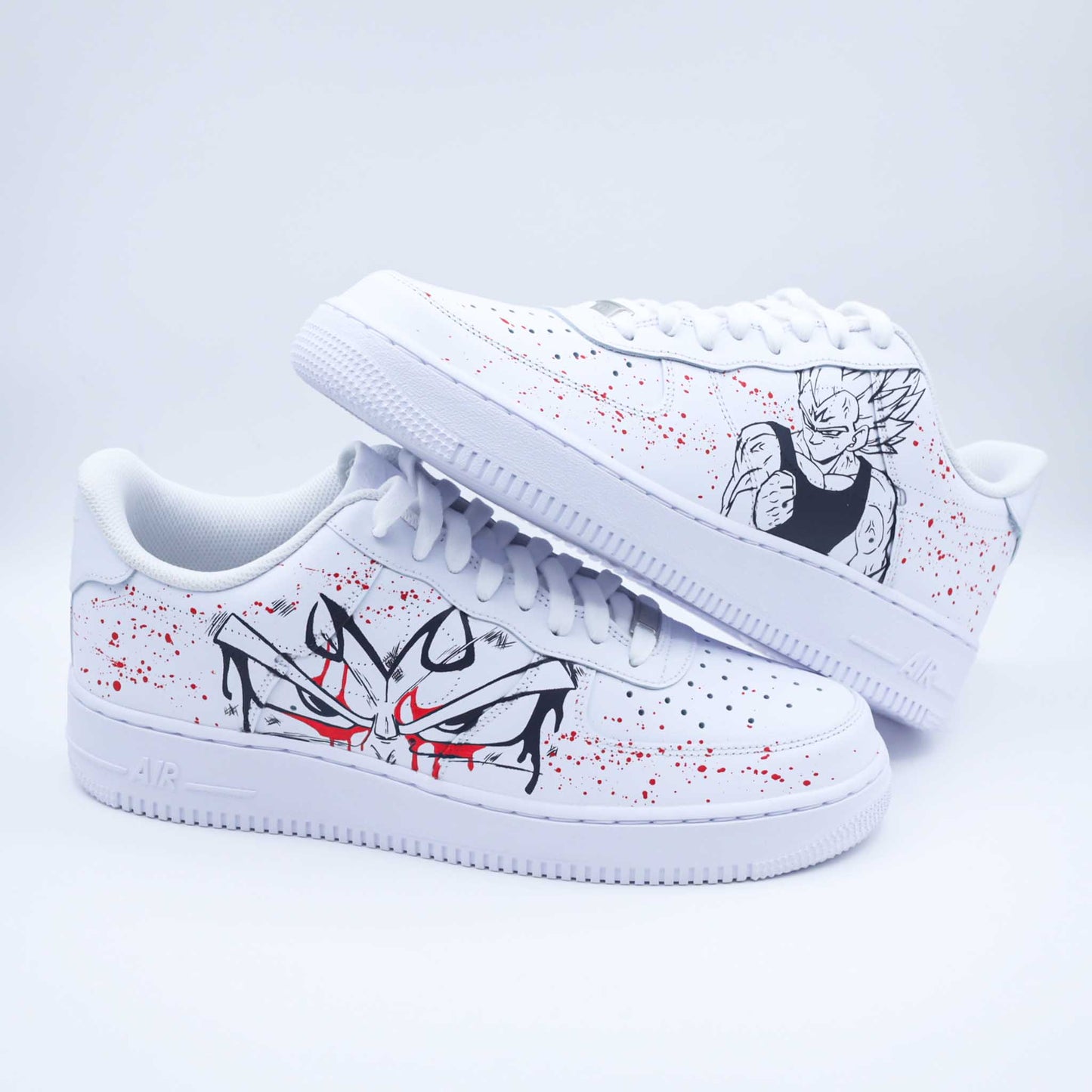 nike air force 1 custom vegeta sneakers custom dbz nike af1 manga animé air force goku dragon ball z