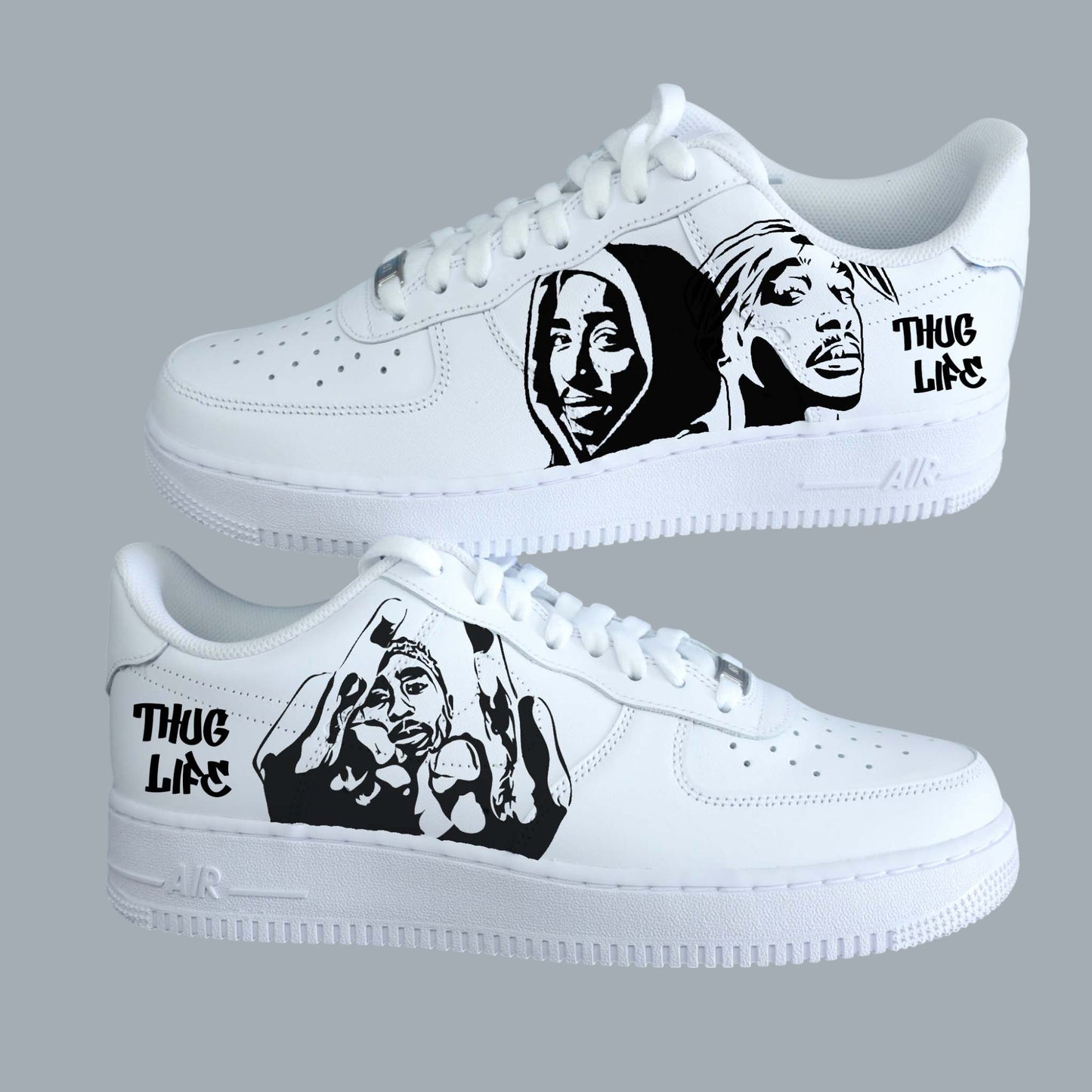 nike air force 1 custom 2pac af1 tupac shakur sneakers custom homme rap nike notorious big eminem baskets thug life