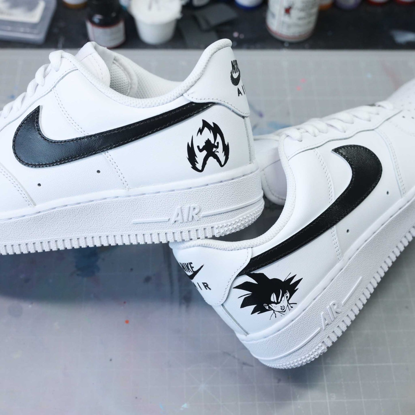 nike air force 1 custom dragon ball z son goku sneakers custom manga pour homme basket personnalisé dbz