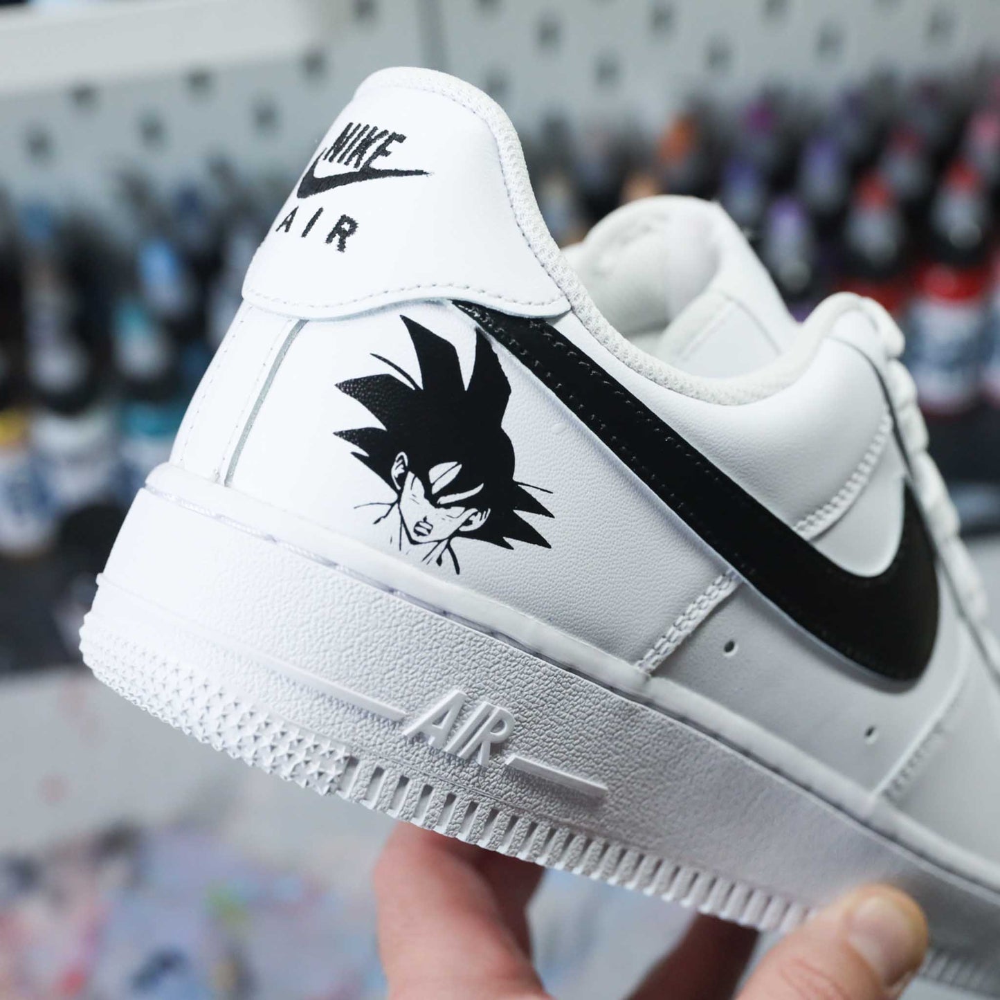 nike air force 1 custom dragon ball z son goku sneakers custom manga pour homme basket personnalisé dbz