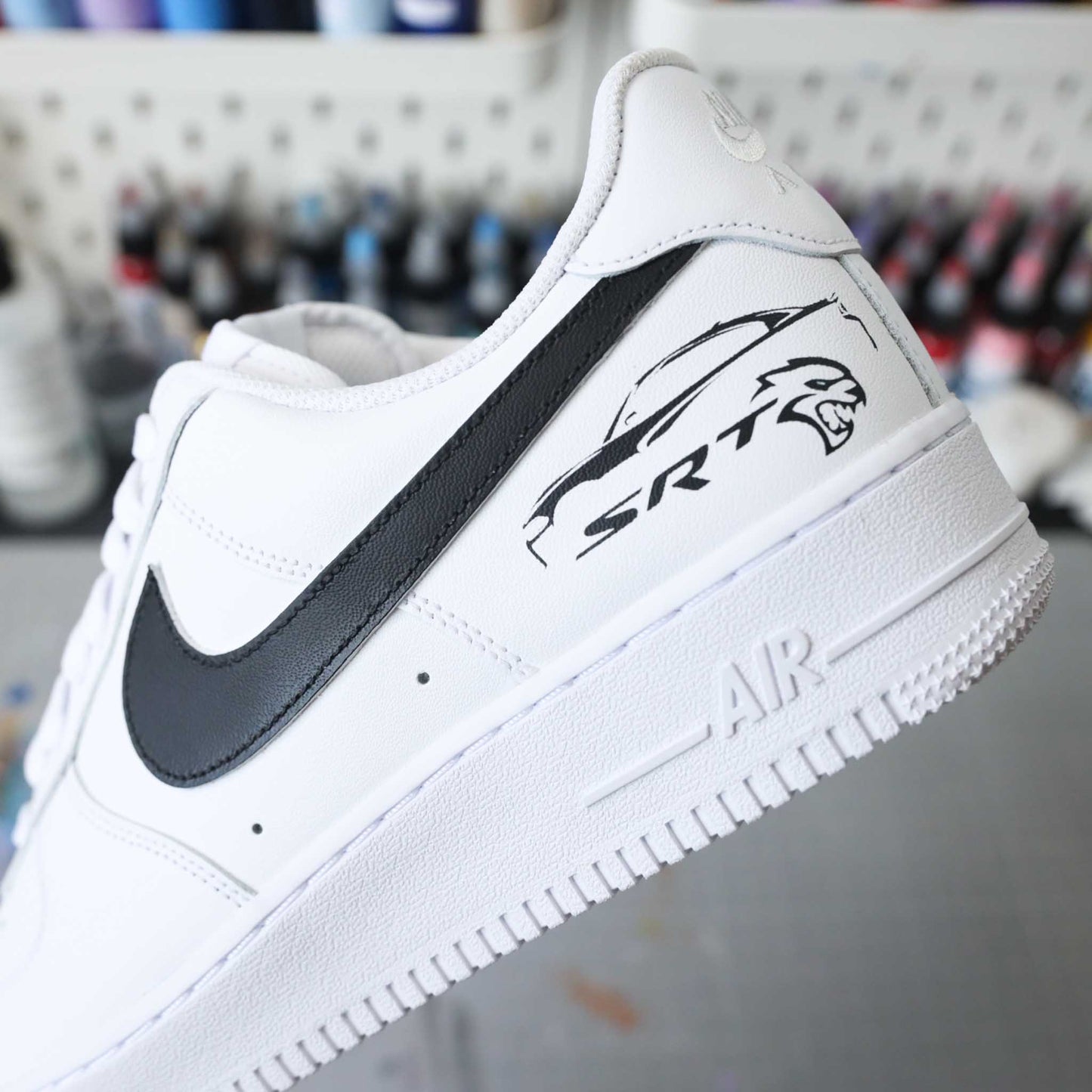 nike air force 1 srt hellcat sneakers custom racing baskets af1 dodge challenger pour homme