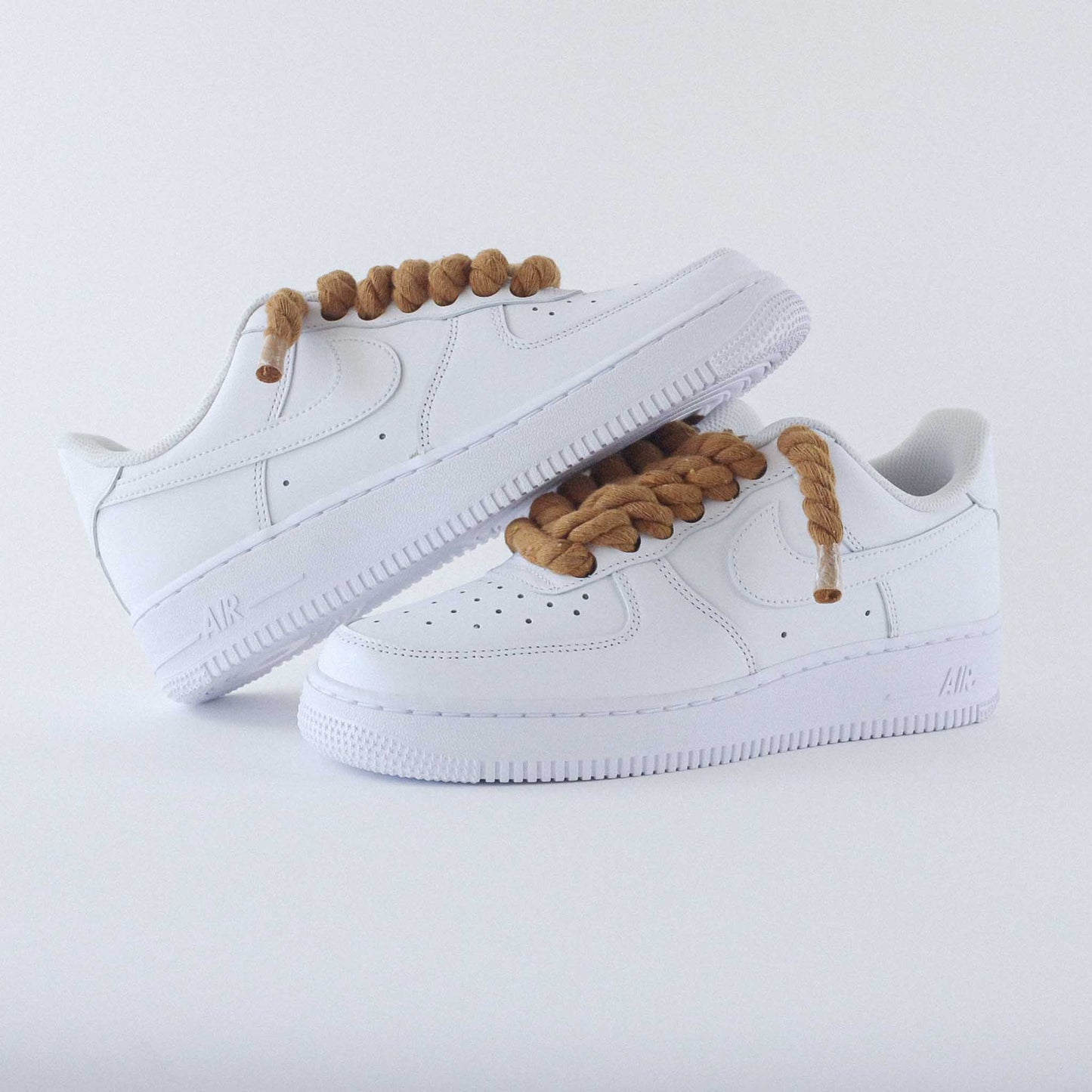 nike air force 1 rope laces sneakers custom big laces nike gros lacets en corde af1 marron pour homme