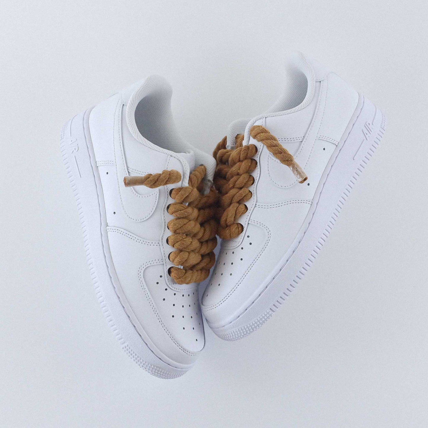 nike air force 1 rope laces sneakers custom big laces nike gros lacets en corde af1 marron pour homme
