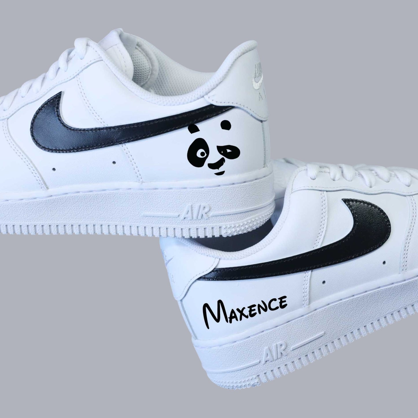 Air Force 1 custom panda avec prénom personnalisable – sneakers personnalisées enfant nike disney