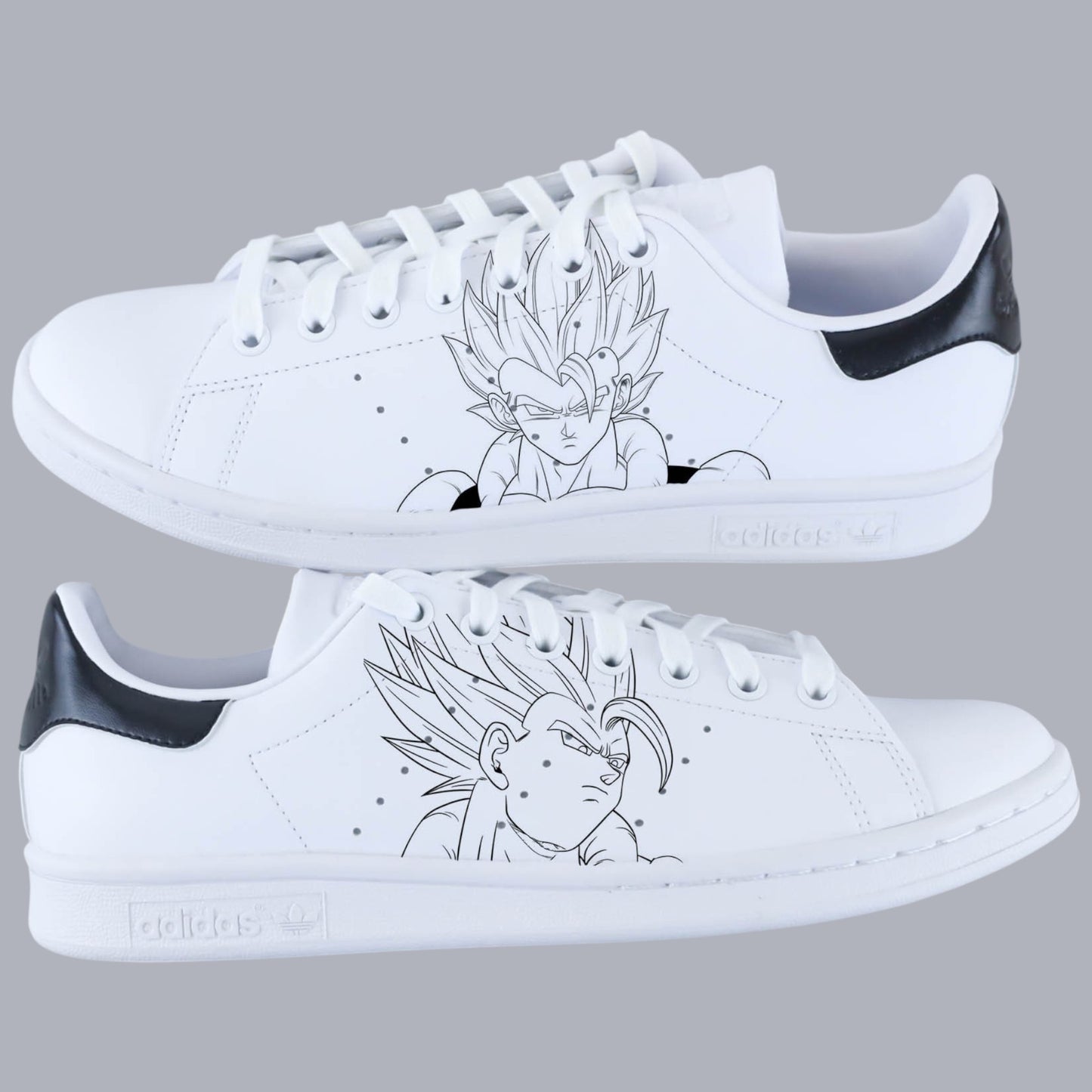 sneakers personnalisées Dragon Ball Gogeta Super Saiyan stan smith custom dbz vegeta nike dragon ball