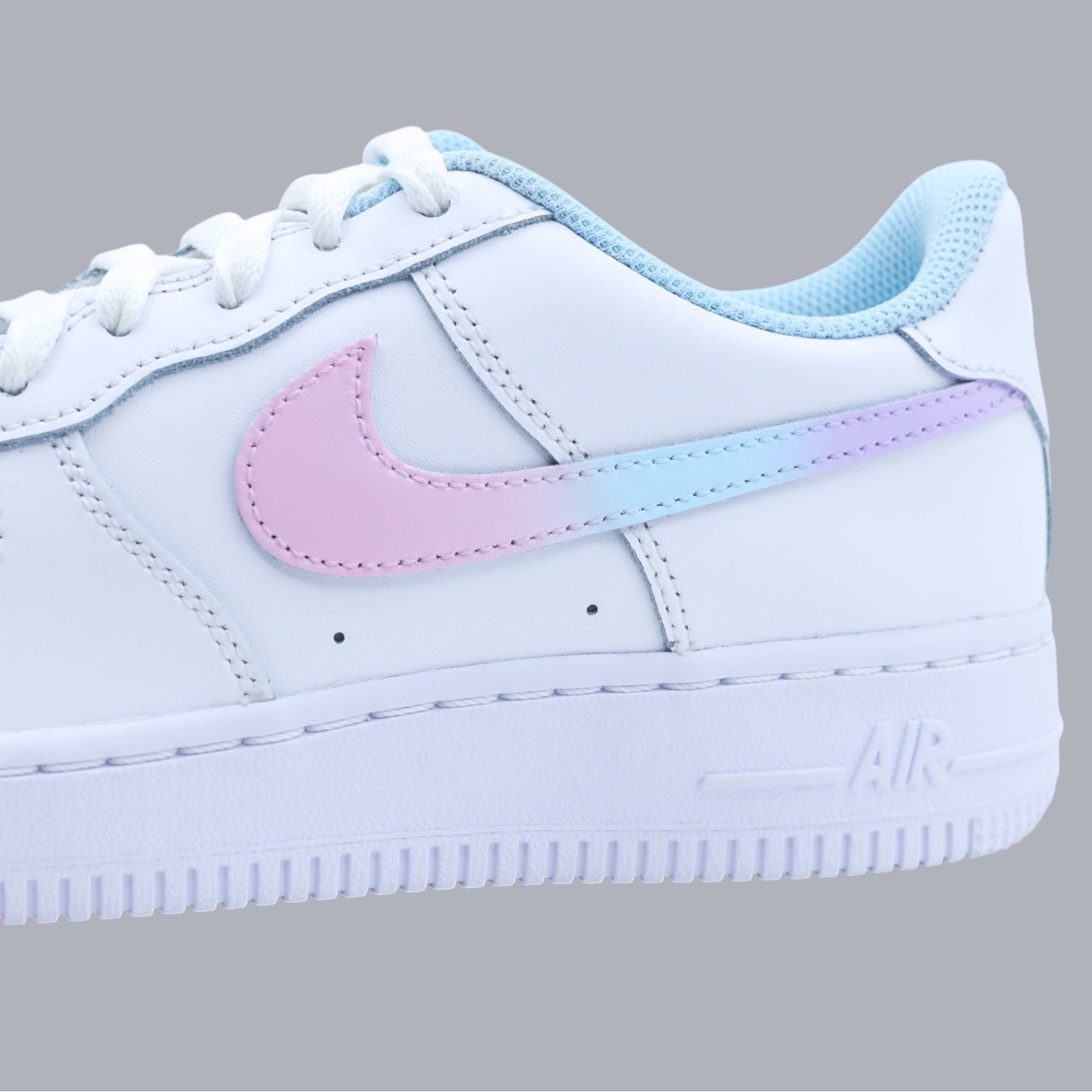 air force 1 custom pastel rose bleu lila – sneakers personnalisées femme et enfant