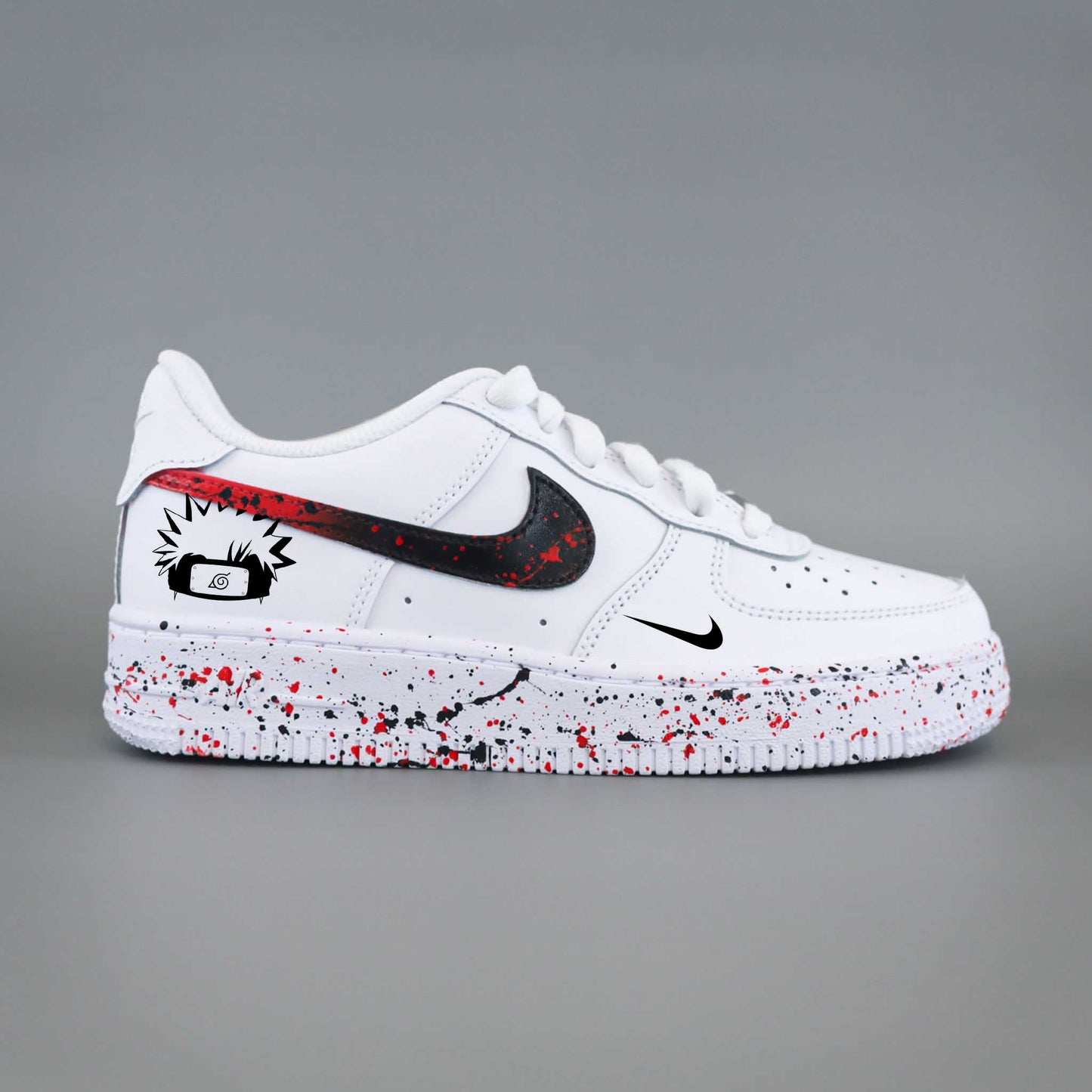 nike air force 1 custom naruto shippuden bandeau konoha splash rouge noir