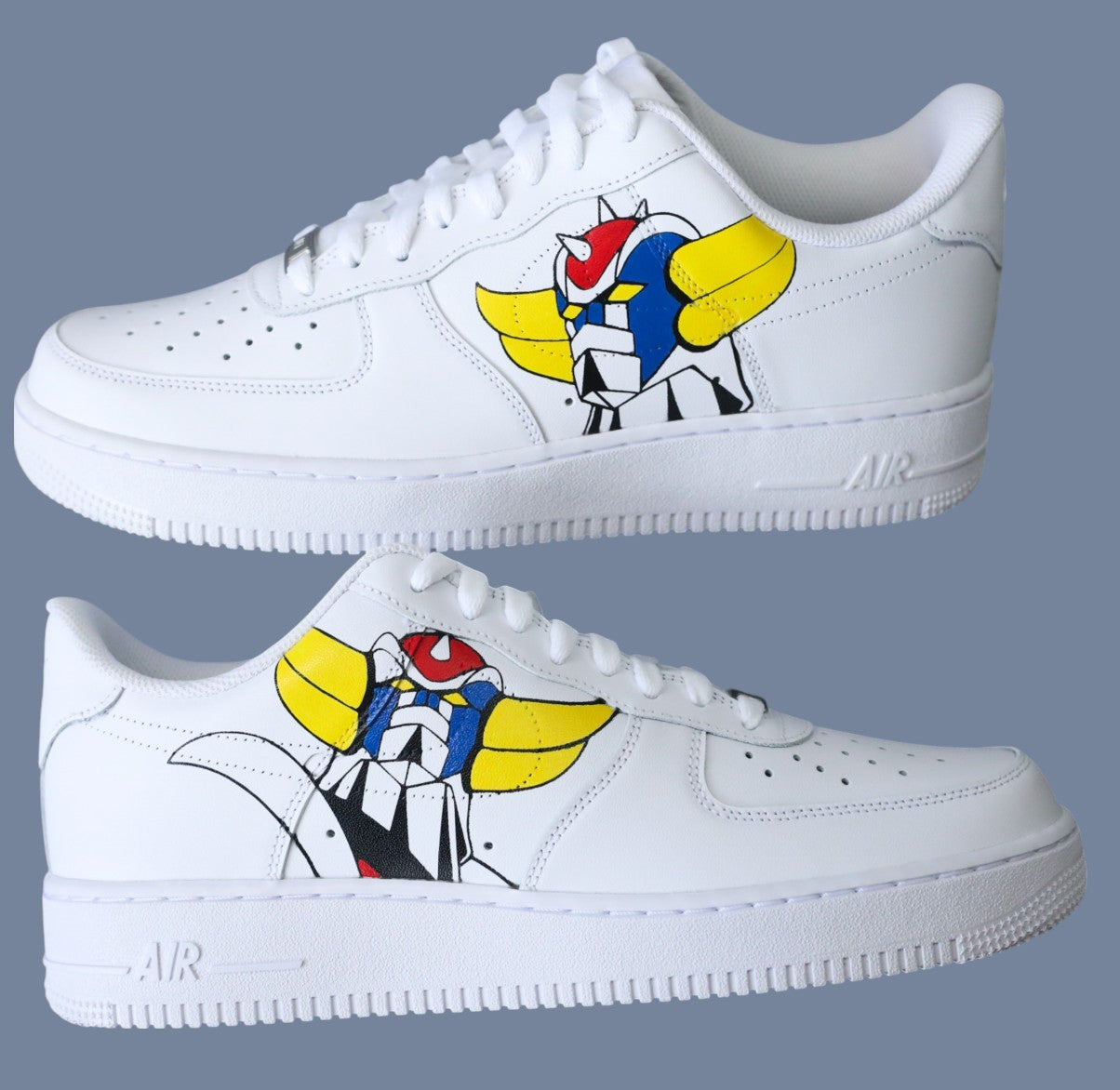 Nike Air Force 1 Custom Goldorak – Baskets personnalisées manga rétro | Fait main