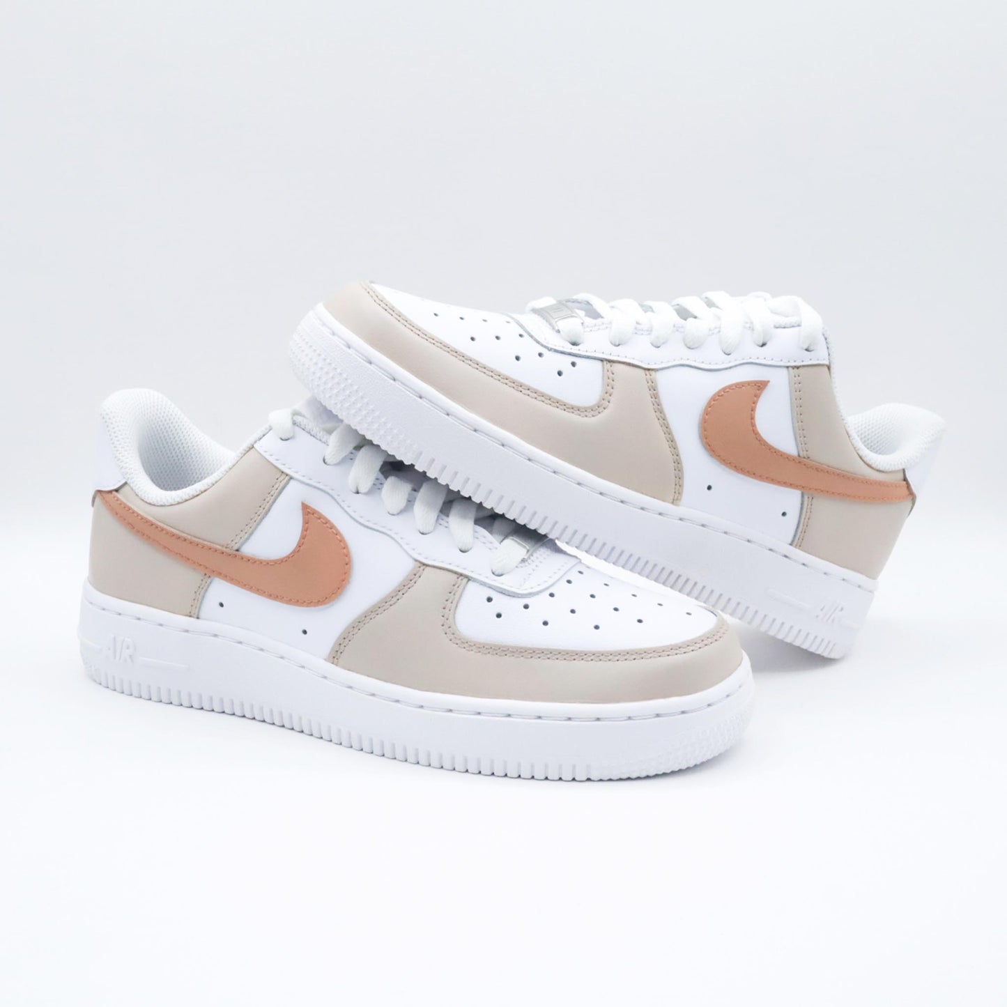 nike air force 1 custom beige terra cotta sneakers custom pour femme af1 personnalisable nike custom pastel