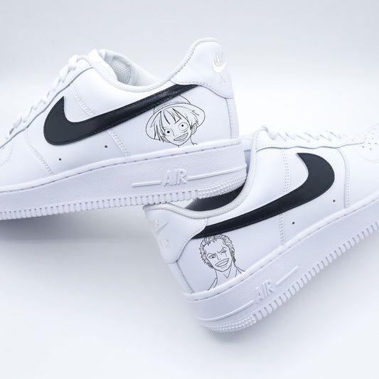 nike air force one one piece baskets custom luffy zoro sneakers personnalisé manga af1 roronoa zoro homme