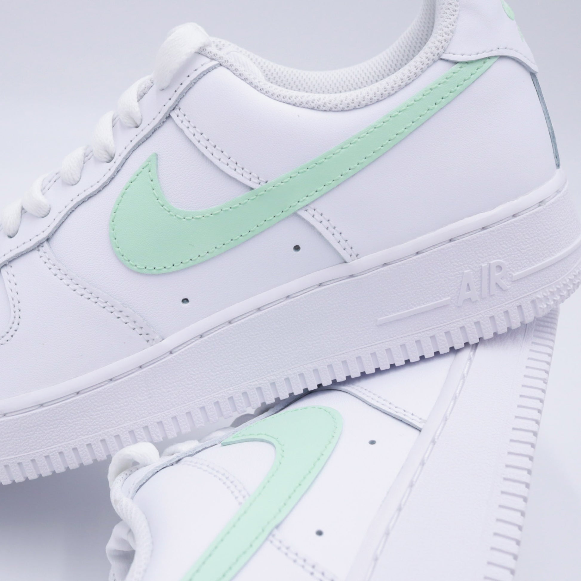 nike air force 1 vert pastel menthe sneakers custom femme af1 custom sage green