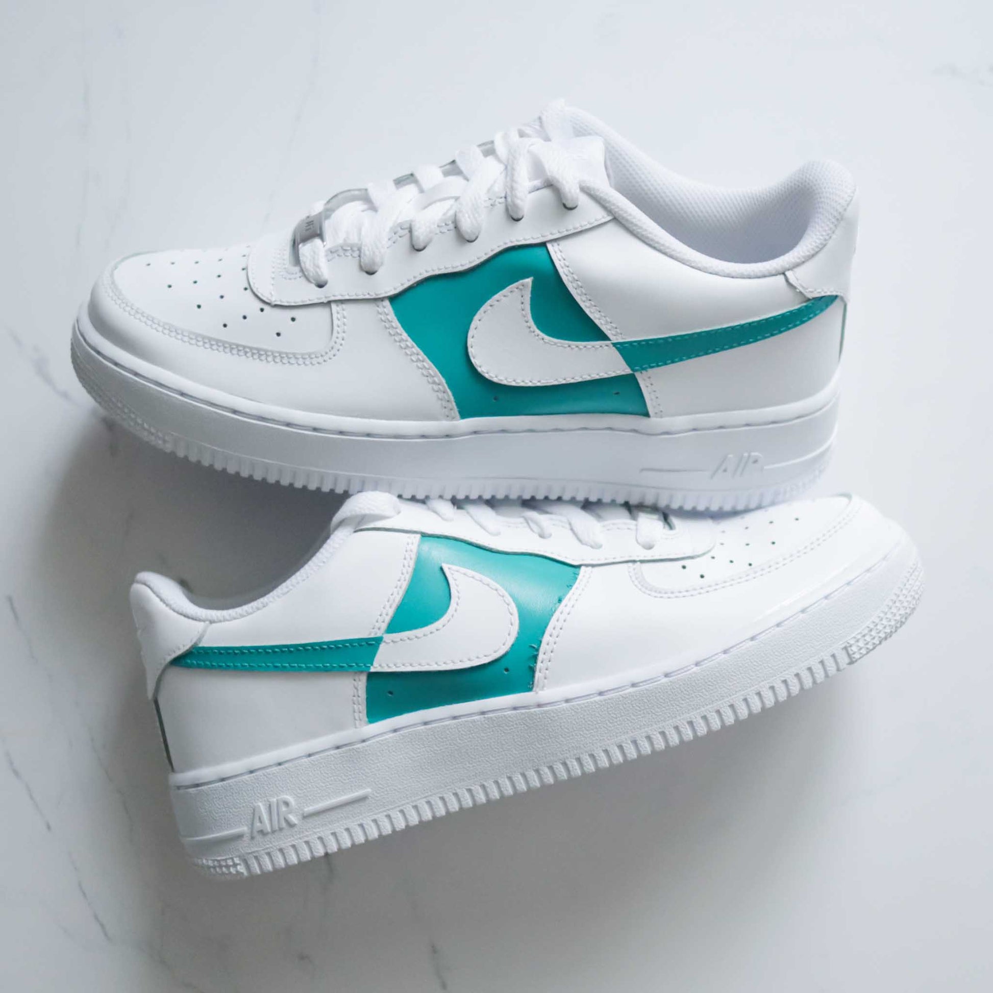 nike air force one custom turquoise pour femme baskets custom pastel personnalisable
