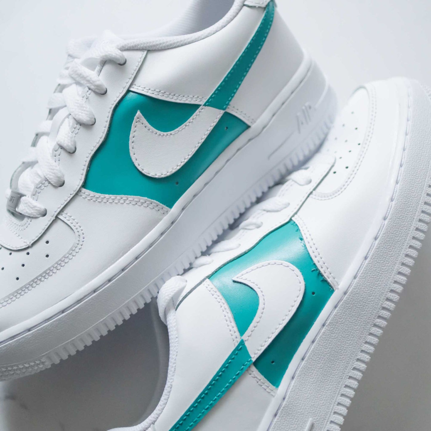 nike air force one custom turquoise pour femme baskets custom pastel personnalisable