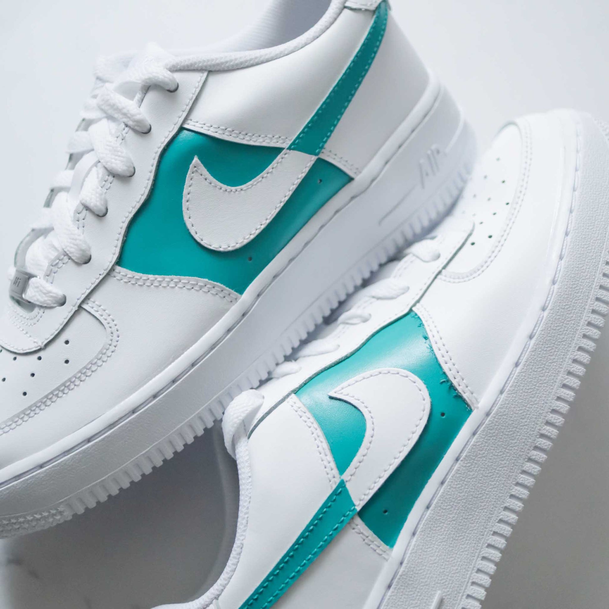 nike air force one custom turquoise pour femme baskets custom pastel personnalisable