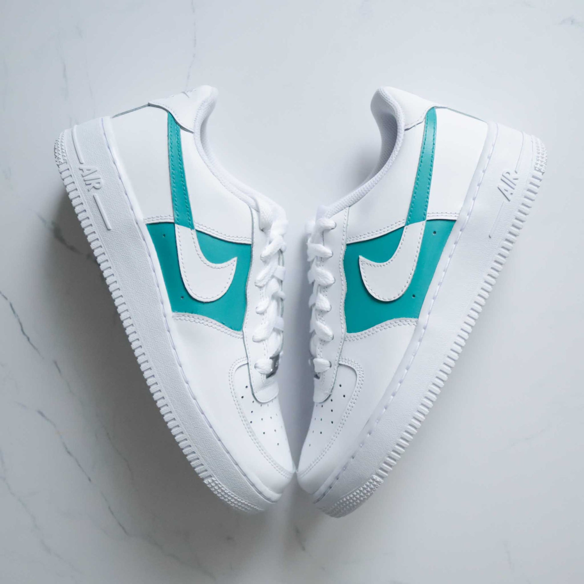 nike air force one custom turquoise pour femme baskets custom pastel personnalisable