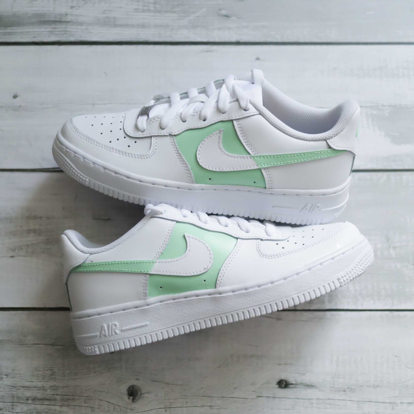 nike air force 1 custom vert menthe pour femme baskets custom pastel et sneakers af1 personnalisables