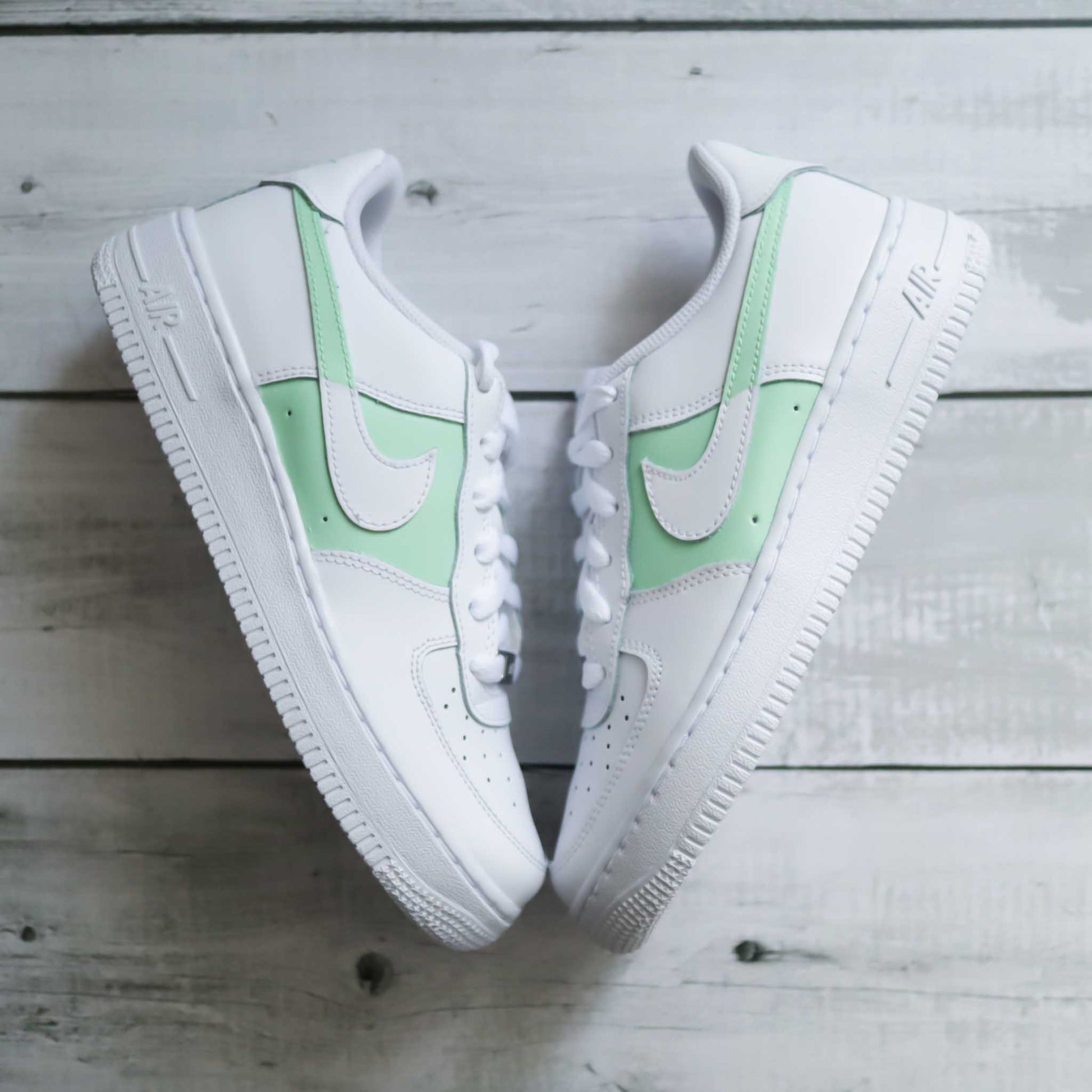 nike air force 1 custom vert menthe pour femme baskets custom pastel et sneakers af1 personnalisables