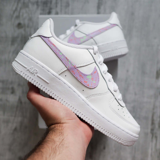 nike air force 1 custom splash peinture lila basket custom pastel sneakers personnalisées pour femme et enfants