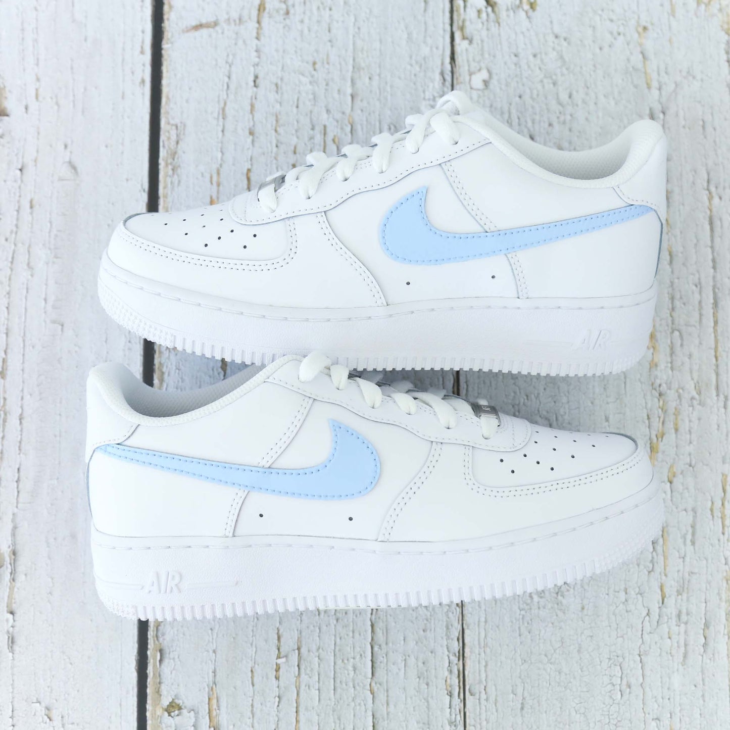 nike air force 1 custom swoosh turquoise baskets custom bleu clair pour femme af1 personnalisable enfants