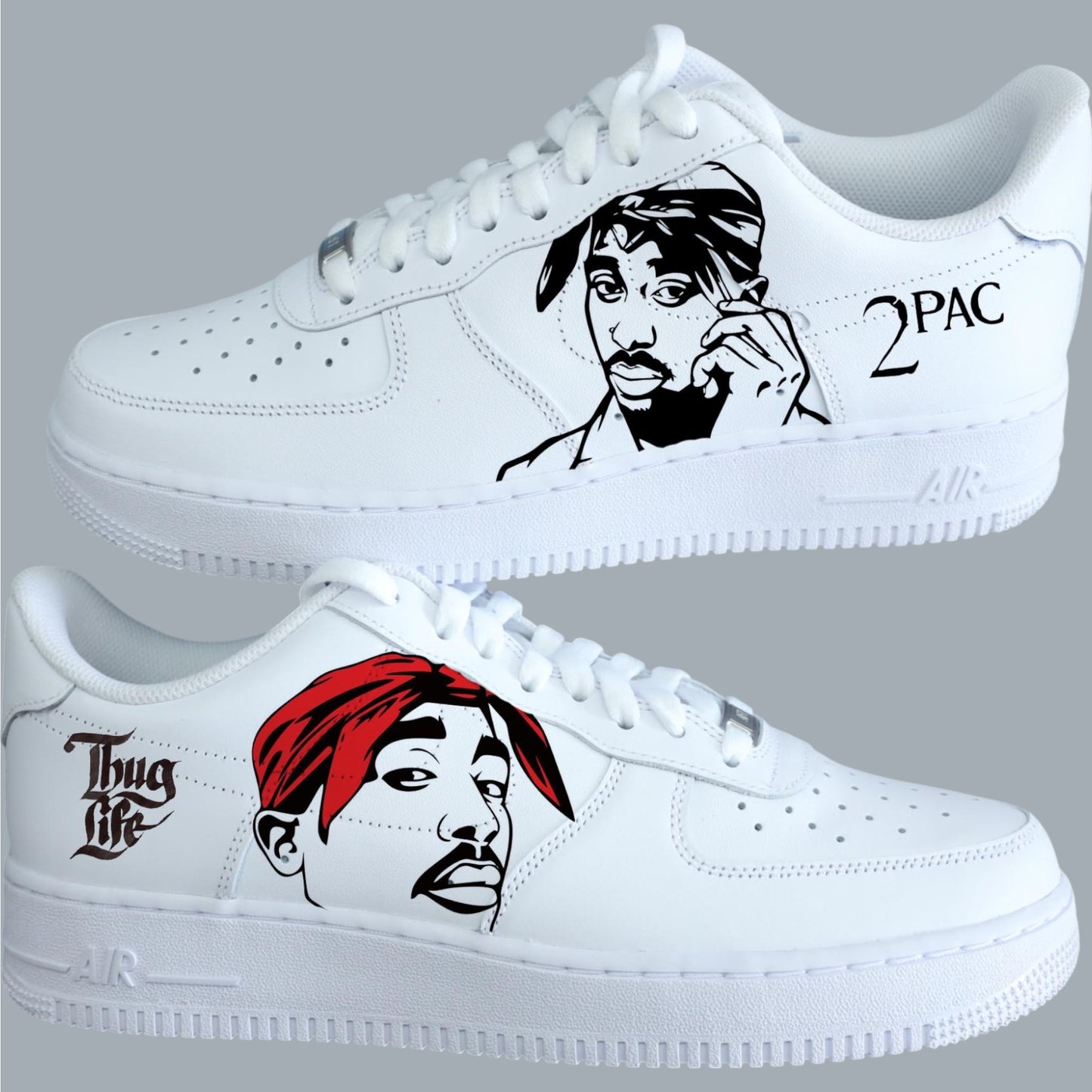 nike air force 1 custom 2pac af1 tupac shakur sneakers custom homme rap nike notorious big eminem baskets thug life