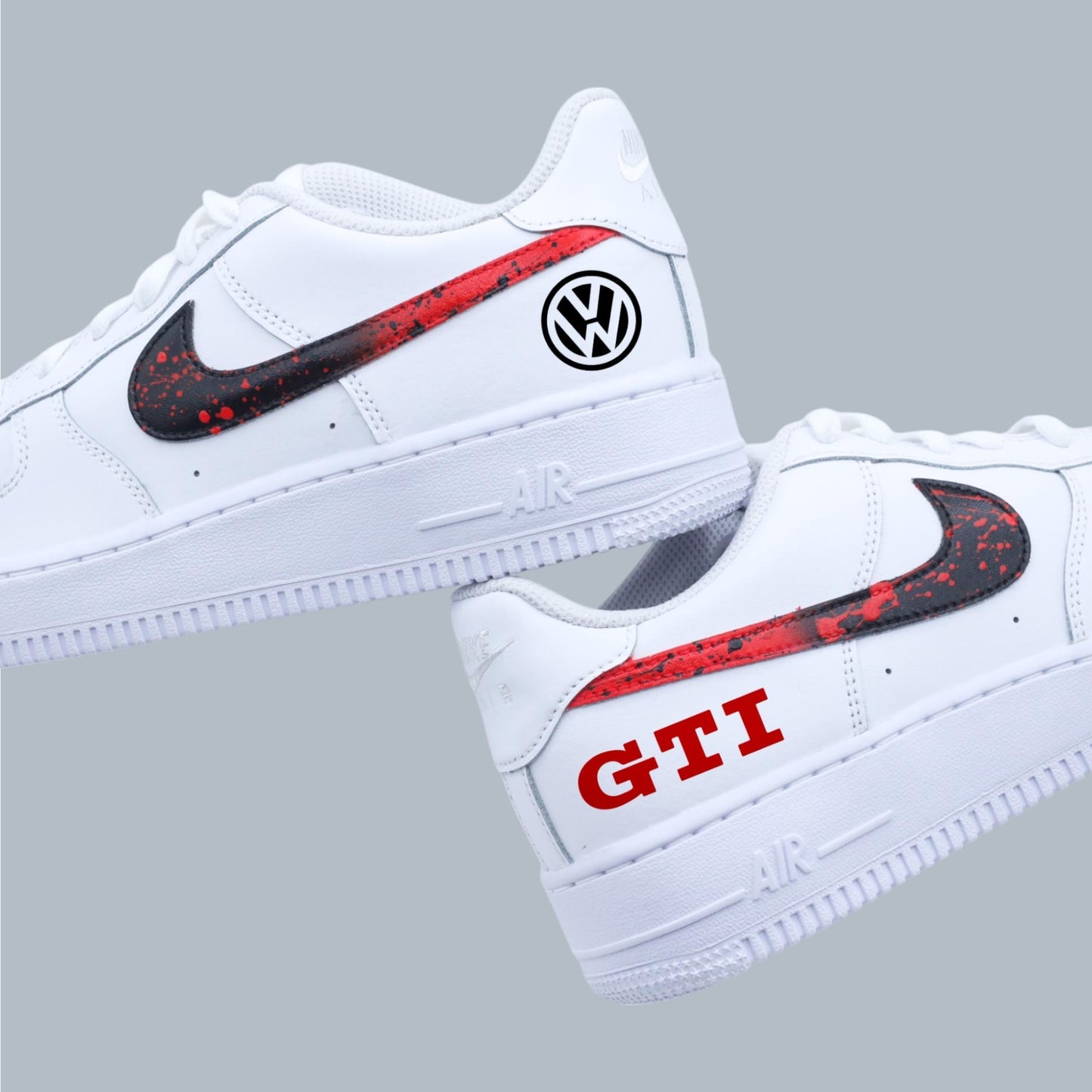 nike air force 1 custom golf gti nike volkswagen rouge noir sneakers custom racing pour homme af1 personnalisable