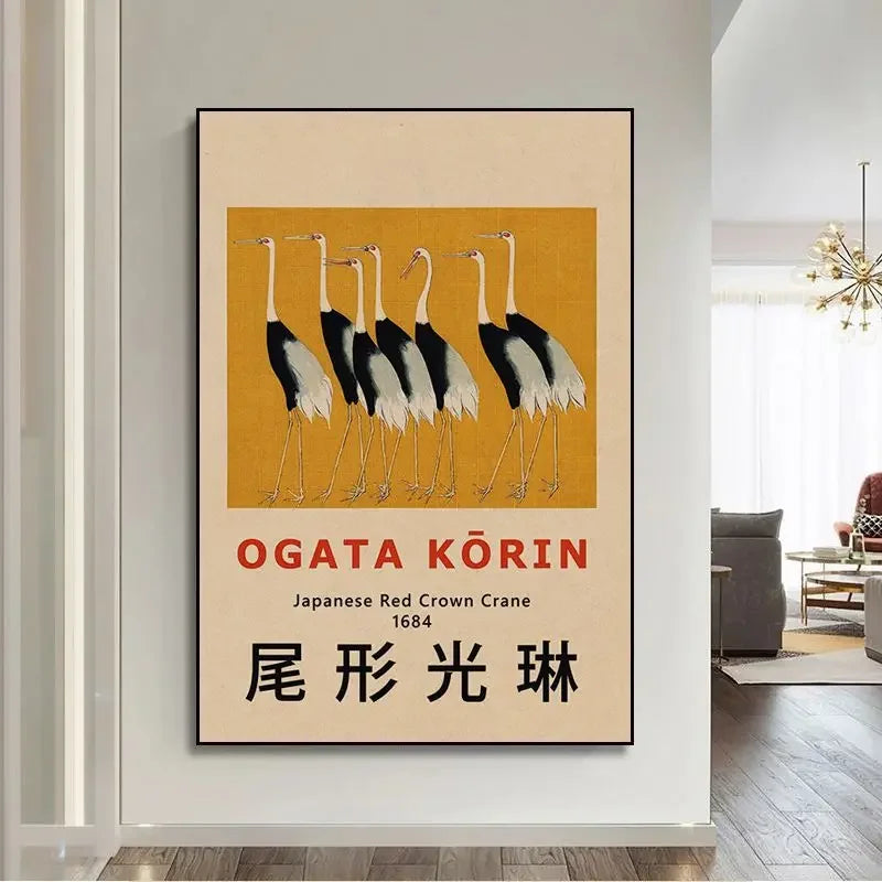 Décoration murale japonaise ukiyo-e Ohara Koson lotus et étang