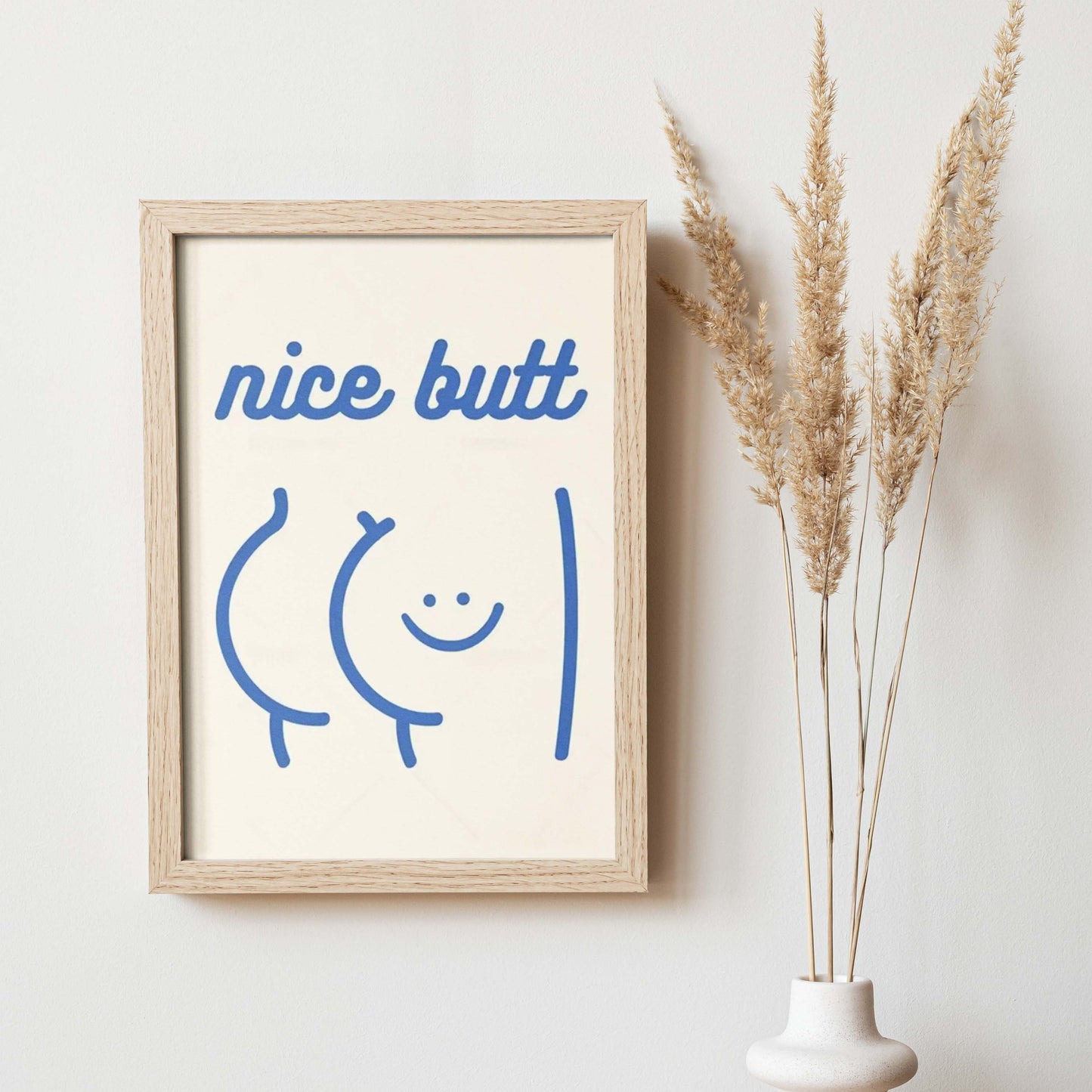 Affiche murale humoristique « nice butt » style minimaliste format A3 30x40 cm impression haute qualité