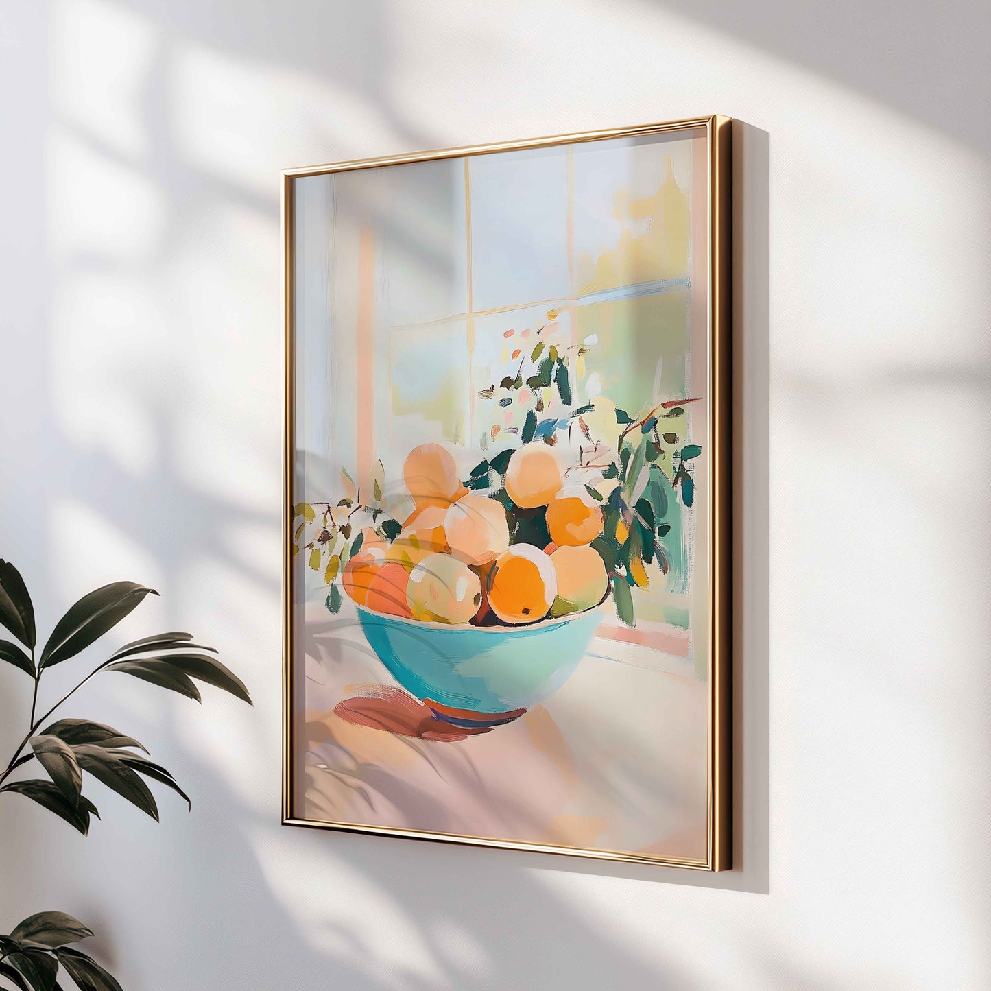 art mural cuisine style scandinave clémentines