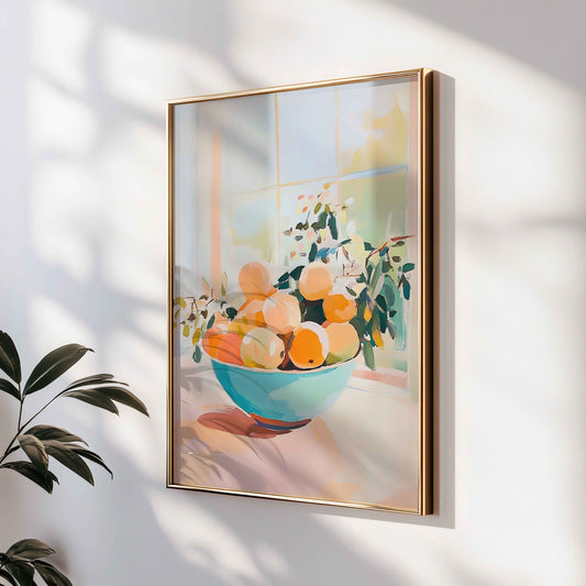 art mural cuisine style scandinave clémentines