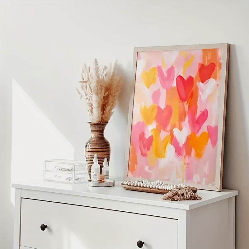 Affiche abstraite Vibrant Heart multicolore motif cœur rouge rose orange déco trendy poster déco tendance