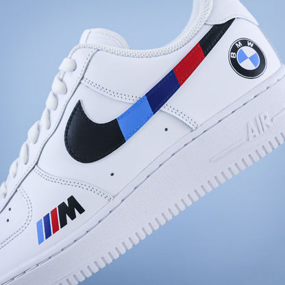 Nike Air Force 1 custom BMW M Motorsport – baskets personnalisées Pack M Power – sneakers street racing circuit