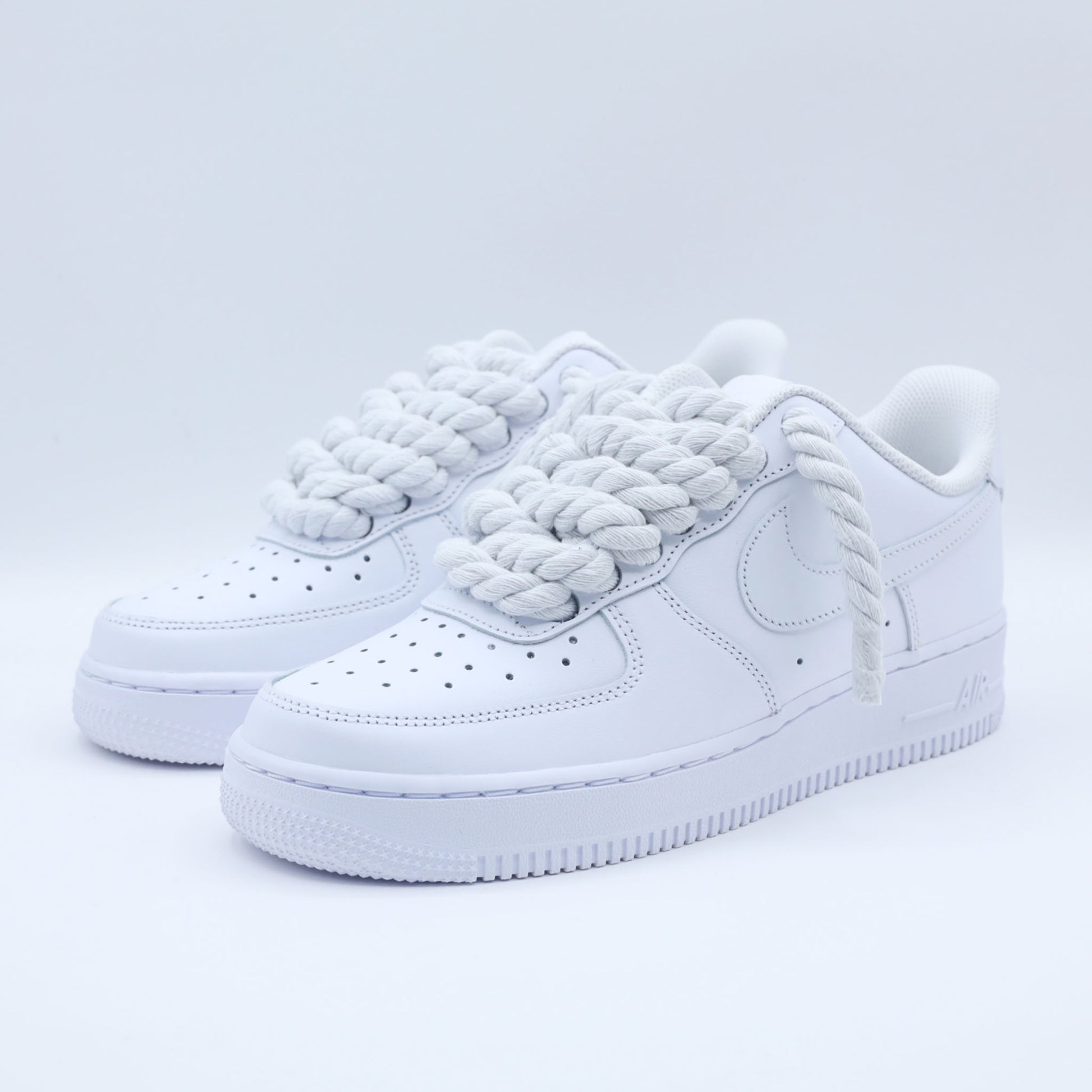 Sneakers Air Force 1 avec rope laces blancs épais – accessoire custom pour sneakers homme tendance

