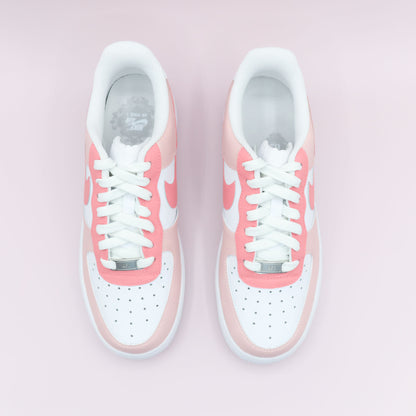 Nike Air Force 1 custom rose pastel fille – baskets personnalisées peintes à la main – sneakers girly exclusives