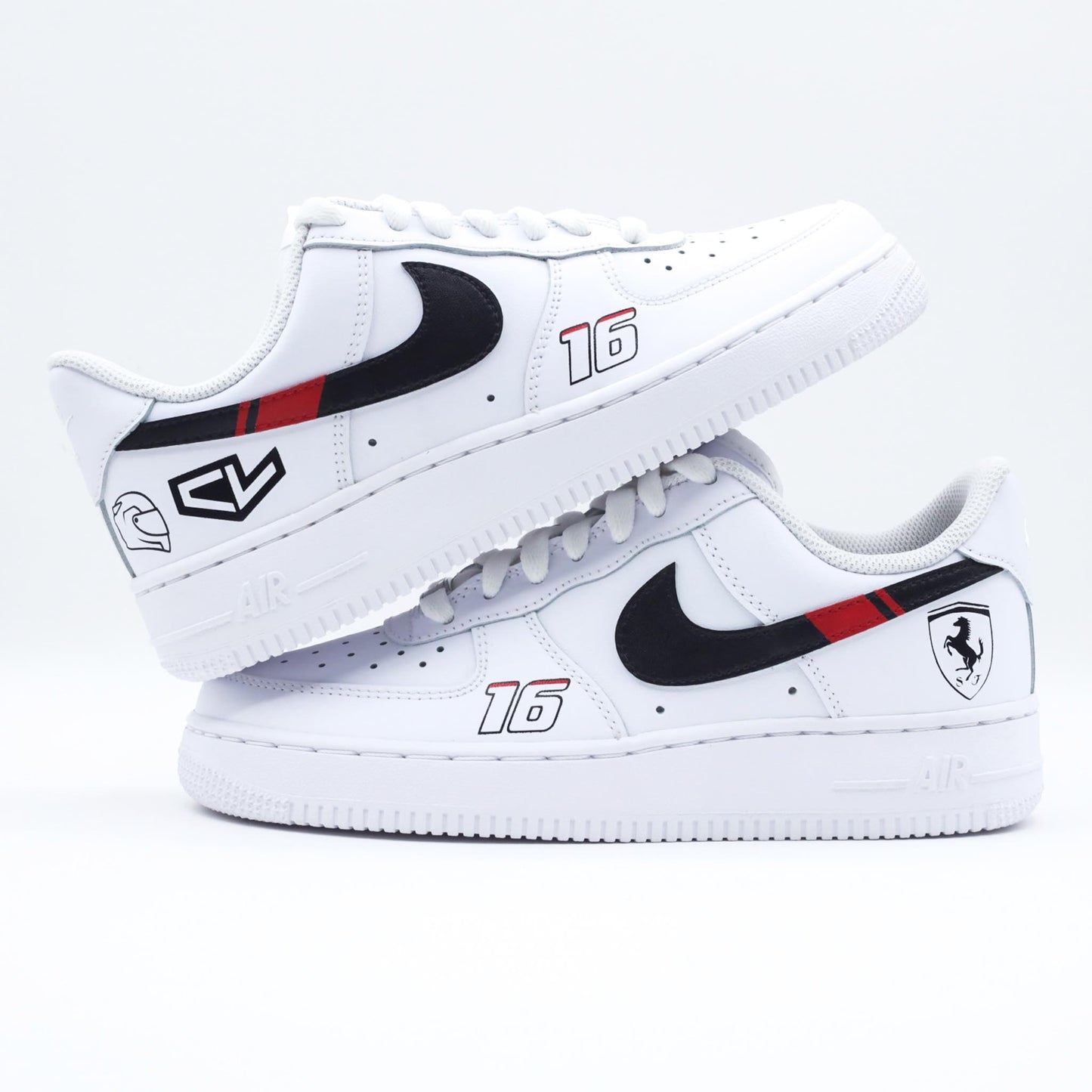 nike air force 1 custom charles leclerc sneakers custom af1 formule 1 nike verstappen nike ferrari pour homme baskets F1