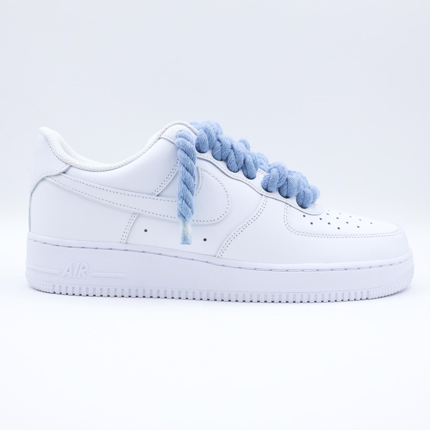 nike air force 1 rope laces unc blue sneakers custom homme af1 gros lacets en corde bleu 