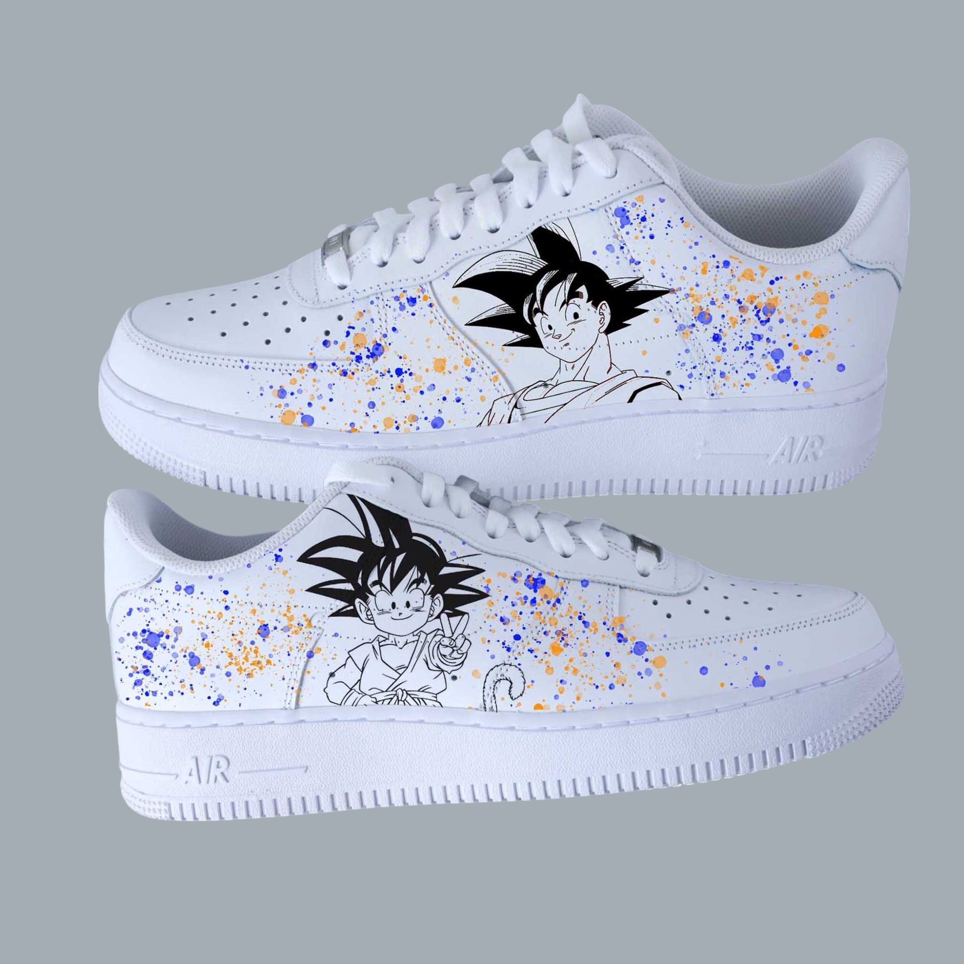 nike air force 1 son goku dragon ball z sneakers custom manga dbz pour homme nike orange bleu baskets vegeta