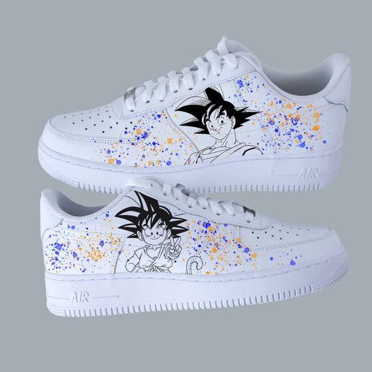 nike air force 1 son goku dragon ball z sneakers custom manga dbz pour homme nike orange bleu baskets vegeta