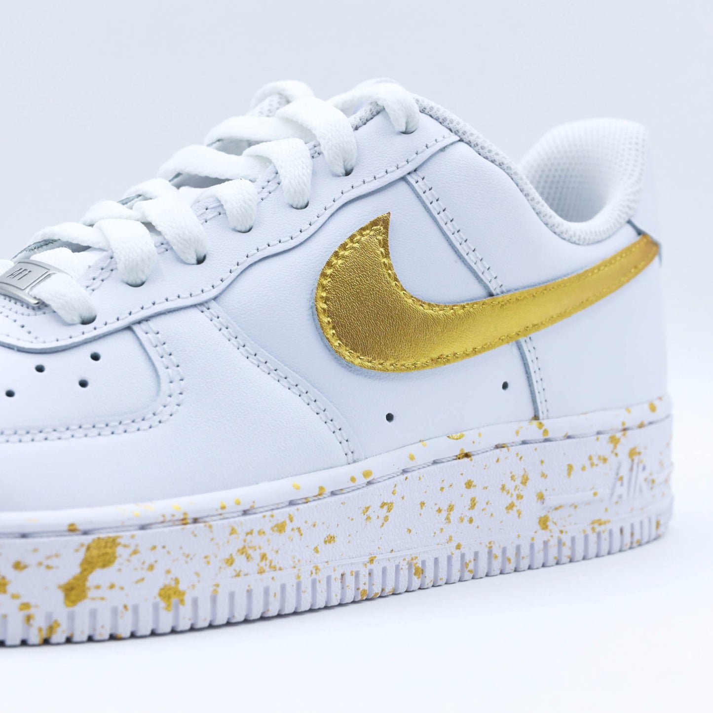 nike air force 1 custom gold sneakers personnalisé doré pour femme af1 custom unisexe 