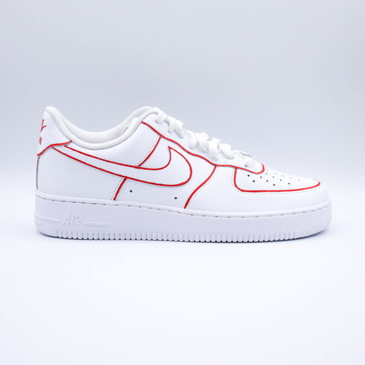 nike air force 1 custom red lines sneakers custom outline rouge baskets personnalisées pour femme af1 personnalisables