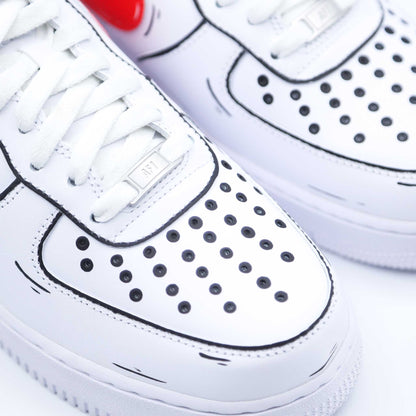 nike air force 1 custom cartoon rouge sneakers custom sketch dessin pour homme af1 personnalisable