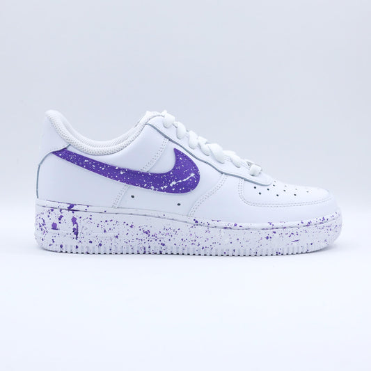 nike air force 1 custom splash violet sneakers custom femme baskets af1 personnalisable splash tâches de peinture